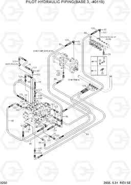 3250 PILOT HYDRAULIC PIPING(BASE 3, -#0119) R305LC-7, Hyundai