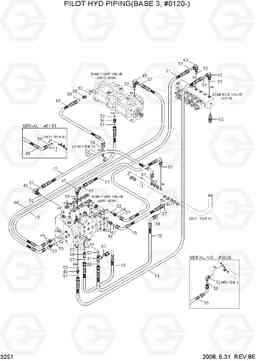 3251 PILOT HYDRAULIC PIPING(BASE 3, #0120-) R305LC-7, Hyundai