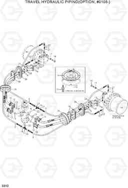 3310 TRAVEL HYDRAULIC PIPING(OPT, #0108-) R305LC-7, Hyundai