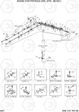 3401 BOOM HYDRAULIC PIPING(6.25M,STD,#0190-) R305LC-7, Hyundai