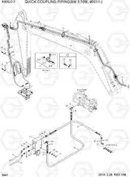 3441 QUICK COUPLING PIPING(BM 8.50M, #0911-) R305LC-7, Hyundai