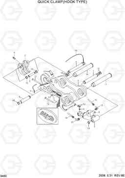 3460 QUICK CLAMP(HOOK TYPE, #0192-) R305LC-7, Hyundai