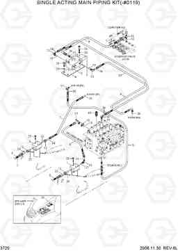 3720 SINGLE ACTING MAIN PIPING KIT(-#0119) R305LC-7, Hyundai