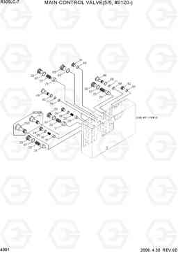 4091 MAIN CONTROL VALVE(5/5, #0120-) R305LC-7, Hyundai