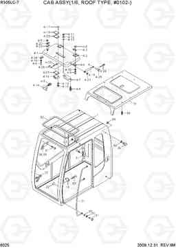 6025 CAB ASSY(1/6, ROOF TYPE, #0102-) R305LC-7, Hyundai