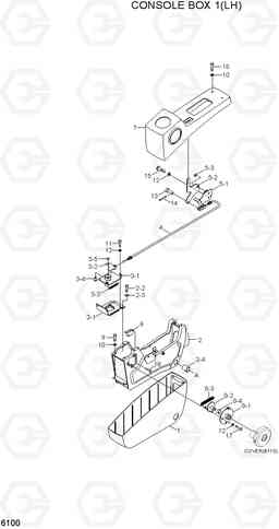 6100 CONSOLE BOX 1(LH) R305LC-7, Hyundai