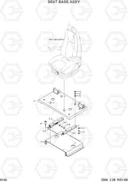 6130 SEAT BASE ASSY R305LC-7, Hyundai