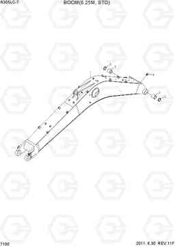 7100 BOOM(STD,6.25M) R305LC-7, Hyundai