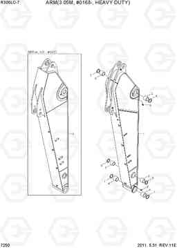 7250 ARM(3.05M, #0168-, HEAVY DUTY) R305LC-7, Hyundai