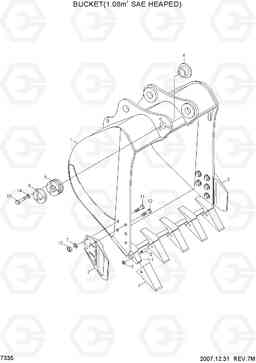 7335 BUCKET(1.08M3 SAE HEAPED) R305LC-7, Hyundai