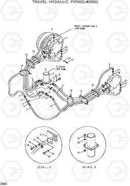 2060 TRAVEL HYDRAULIC PIPING(-#0900) R320LC, Hyundai