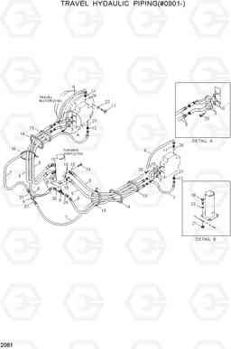 2061 TRAVEL HYDRAULIC PIPING(#0901-) R320LC, Hyundai