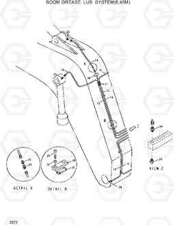 2072 BOOM GREASE LUB SYSTEM(6.45M) R320LC, Hyundai