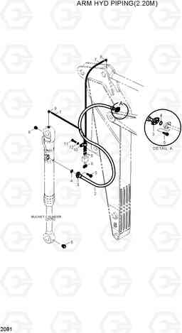 2081 ARM HYD PIPING(2.20M) R320LC, Hyundai