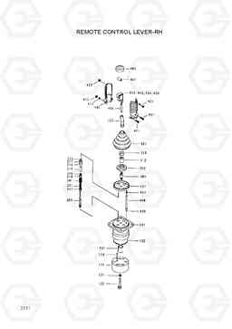 2111 REMOTE CONTROL LEVER-RH R320LC, Hyundai