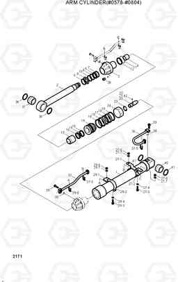 2171 ARM CYLINDER(#0578-#0804) R320LC, Hyundai