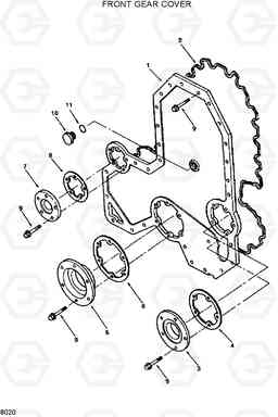 8020 FRONT GEAR COVER R320LC, Hyundai