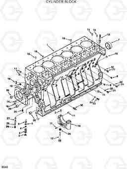 8040 CYLINDER BLOCK R320LC, Hyundai