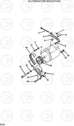 8120 ALTERNATOR MOUNTING R320LC, Hyundai