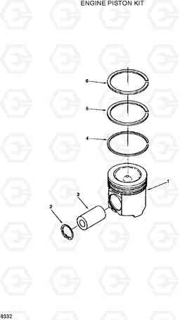 8332 ENGINE PISTON KIT R320LC, Hyundai