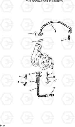 8420 TURBOCHARGER PLUMBING R320LC, Hyundai