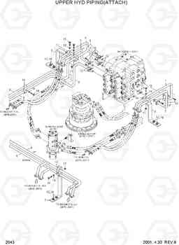 2043 UPPER HYD PIPING(ATTACH) R320LC-3, Hyundai