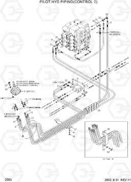 2053 PILOT HYD PIPING(CONTROL 2) R320LC-3, Hyundai