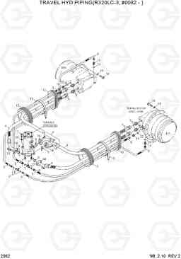 2062 TRAVEL HYD PIPING(R320LC-3,#0082-) R320LC-3, Hyundai