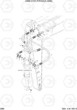 2080 ARM HYD PIPING(3.20M) R320LC-3, Hyundai