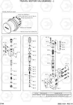 2144 TRAVEL MOTOR VALVE(#0082-) R320LC-3, Hyundai