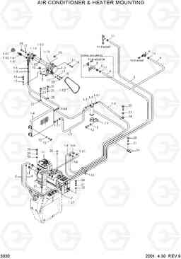 3030 AIR CONDITIONER & HEATER MOUNTING R320LC-3, Hyundai