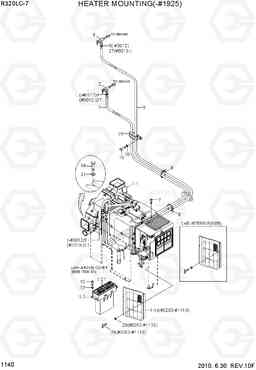 1140 HEATER MOUNTING(-#1925) R320LC-7, Hyundai