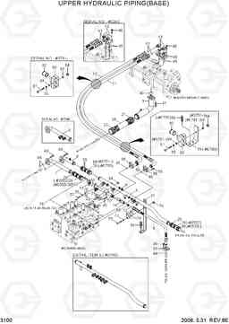 3100 UPPER HYDRAULIC PIPING(BASE) R320LC-7, Hyundai