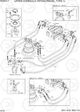 3110 UPPER HYD PIPING(TRAVEL, TYPE 1) R320LC-7, Hyundai