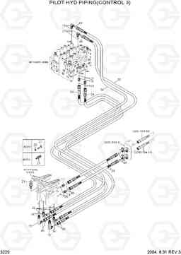 3220 PILOT HYD PIPING(CONTROL 3) R320LC-7, Hyundai