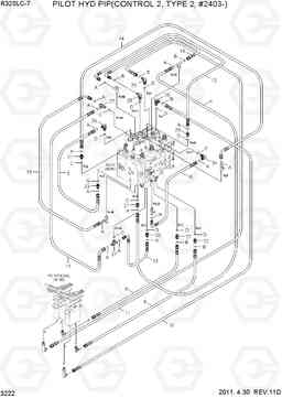 3222 PILOT HYD PIP(CONTROL 2, TYPE 2, #2403-) R320LC-7, Hyundai