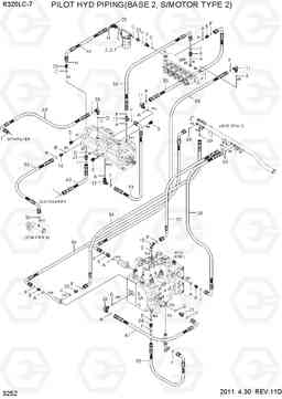 3252 PILOT HYD PIPING(BASE 2, S/MOTOR TYPE 2) R320LC-7, Hyundai