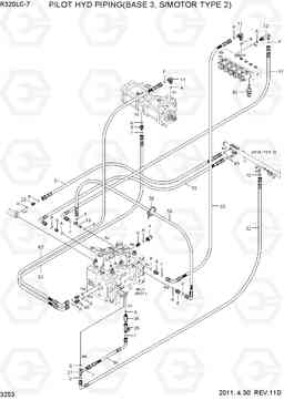 3253 PILOT HYD PIPING(BASE 3, S/MOTOR TYPE 2) R320LC-7, Hyundai