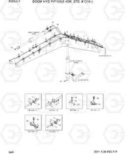 3401 BOOM HYD PIPING(6.45M, STD, #1216-) R320LC-7, Hyundai