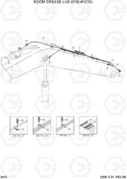 3410 BOOM GREASE LUB SYS(6.45M, STD, -#1215) R320LC-7, Hyundai