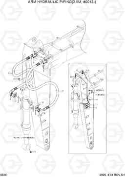 3520 ARM HYDRAULIC PIPING(2.5M, #0013-) R320LC-7, Hyundai