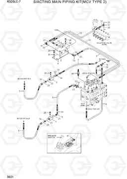 3621 S/ACTING MAIN PIPING KIT(MCV TYPE 2) R320LC-7, Hyundai