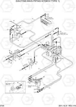 3720 DOUBLE ACTING MAIN PIPING KIT(MCV TYPE1) R320LC-7, Hyundai