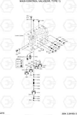 4070 MAIN CONTROL VALVE(3/5, TYPE 1) R320LC-7, Hyundai