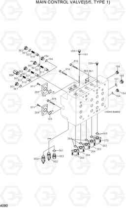 4090 MAIN CONTROL VALVE(5/5, TYPE 1) R320LC-7, Hyundai