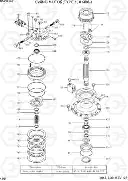 4101 SWING MOTOR(TYPE 1, #1486-) R320LC-7, Hyundai