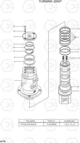 4170 TURNING JOINT R320LC-7, Hyundai