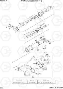 4191 ARM CYLINDER(#2530-) R320LC-7, Hyundai