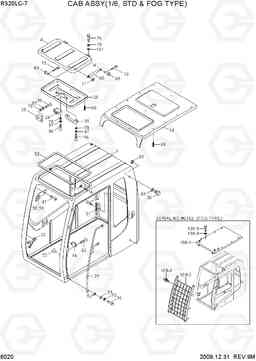 6020 CAB ASSY(1/6, STD & FOG TYPE) R320LC-7, Hyundai