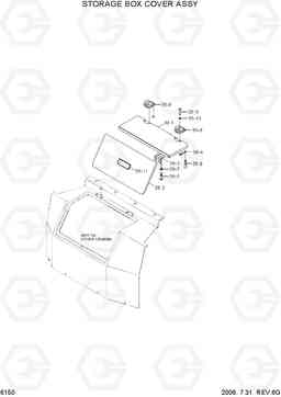 6150 STORAGE BOX COVER ASSY R320LC-7, Hyundai